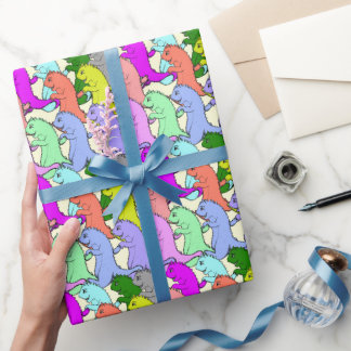 Papel De Presente Dragões Amigáveis