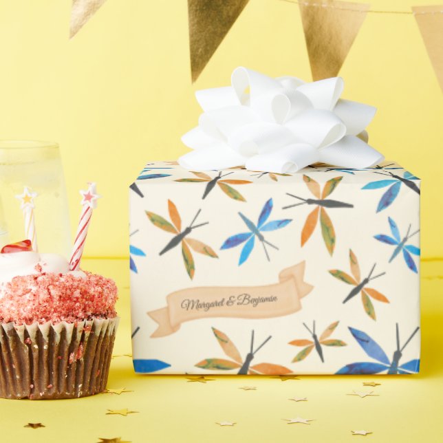 Papel De Presente Dragões Retro Elegantes Dragões Desenhados À Mão (Festa de aniversário)