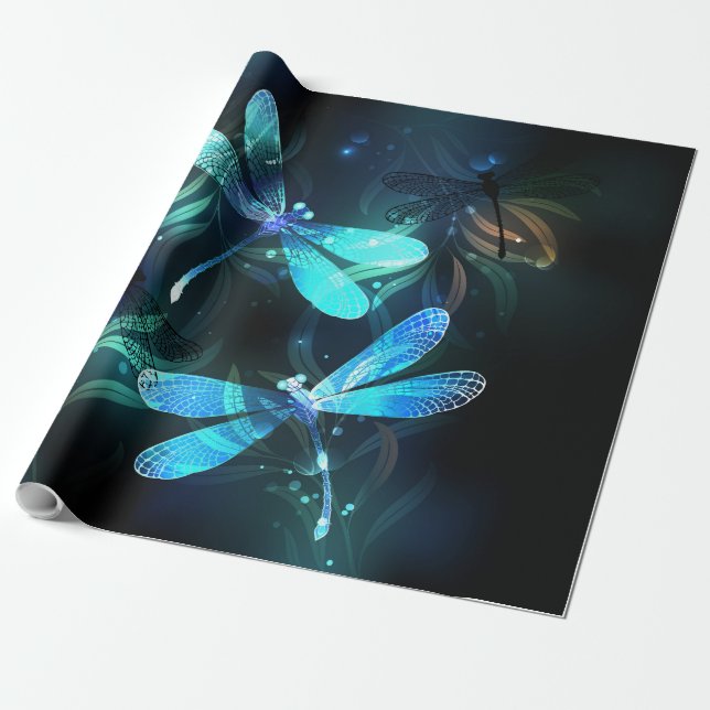 Papel De Presente Dragonflies de lago (Desenrolado)