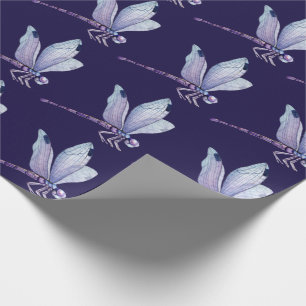 Papel De Presente Dragonflies Purple