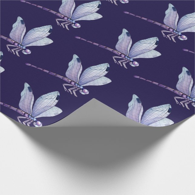 Papel De Presente Dragonflies Purple (Ponta)
