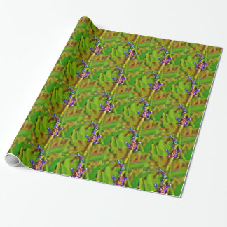 Papel De Presente Dragonfly e flor