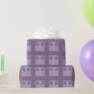 Papel De Presente Dragonfly Roxo Elegante
