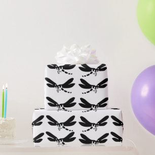 Papel De Presente Dragonfly silhouette Nature Inseto Art