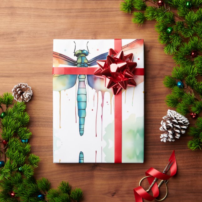 Papel De Presente Dragonfly Willife & Nature Water Color Set (Presente de Natal)