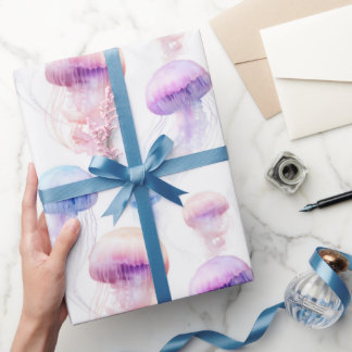 Papel De Presente Dreamcolor Watercolor Jellyfish Wrap