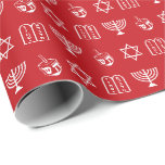 Papel De Presente Dreidel menorah Torah Star de David red Hanukkah<br><div class="desc">Estrela de David,  Hebraico Magen David,  Dreidel,  menorah,  Torah,  padrão vermelho e branco,  moderno e elegante Papel de Embrulho. Padrão gráfico branco sobre fundo vermelho. Este papel de embrulho é excelente para Chanucá,  Chanukah,  bar mitzvah,  bat mitzvah,  Shabbat e Feriados Judeus.</div>