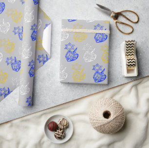 Papel De Presente Dreidels + Stars