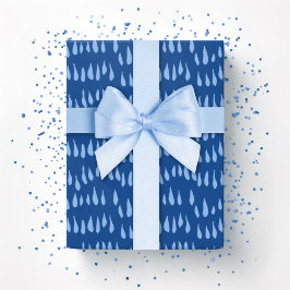 Papel De Presente Drizzle Dot in Blue Indigo