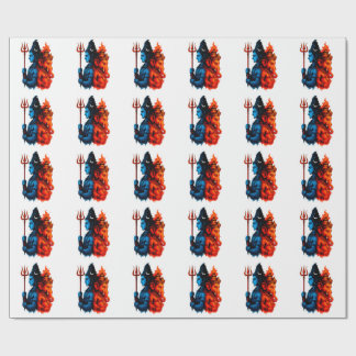 Papel De Presente Dualidade Divina: Camiseta Azul Shiva & Ganesha