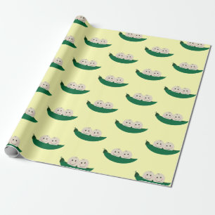 Papel De Presente Duas ervilhas em um vagem juntam o bebê