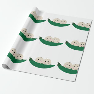 Papel De Presente Duas ervilhas em um vagem juntam o bebê
