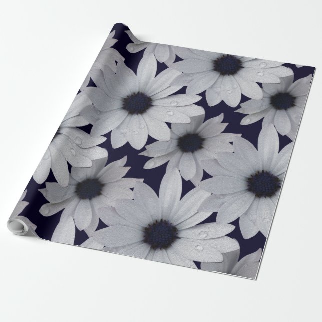 Papel De Presente duas flores brancas (Desenrolado)