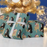 Papel De Presente Dudley Labrador e Bernese Natal<br><div class="desc">Dudley Labrador Christmas</div>
