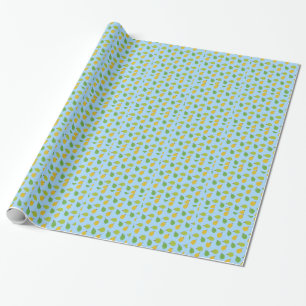 Papel De Presente durianos azuis