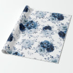 Papel De Presente Dusty Blue Slate Marinho Floral Botânica Wedding W<br><div class="desc">Papel de embrulho para casamento Elegante azul/tema Marinho com buquê elegante de azul Dusty,  Marinho,  botões de flores rosa e folhas de eucalipto azuis. Entre em contato comigo para obter ajuda sobre a personalização ou se você precisar de outro produto com este design.</div>