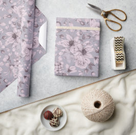 Papel De Presente Dusty Lavender Floral