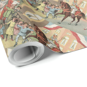 Papel De Presente Dutch Sinterklaas do dia do St. Nick no vintage do