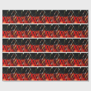 Papel De Presente Dynamic Red and White Abstract Long Exposure Light