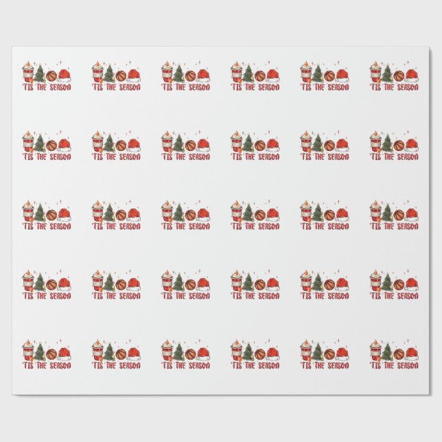 Papel De Presente É a Temporada Basquete de Natal  (Aberto)