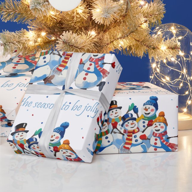 Papel De Presente É a Temporada para ser Alegre Dançando Bonecos de  (Feriados)