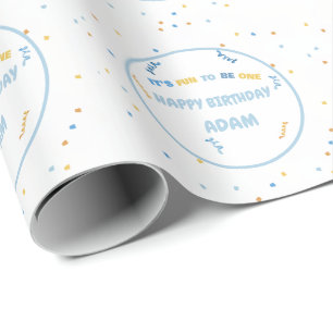 Papel De Presente É divertido ser um azul e amarelo