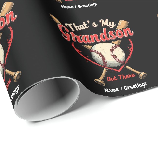 Papel De Presente É Engraçado Meu Avô Lá Fora Beisebol Vovó (Ponta do rolo)