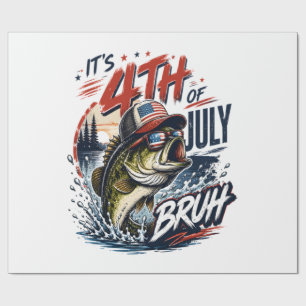Papel De Presente É Pesca de Robalo Bruto de 4 de Julho