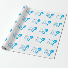 Papel De Presente É um garoto Sexo revela Chá de fraldas Azul