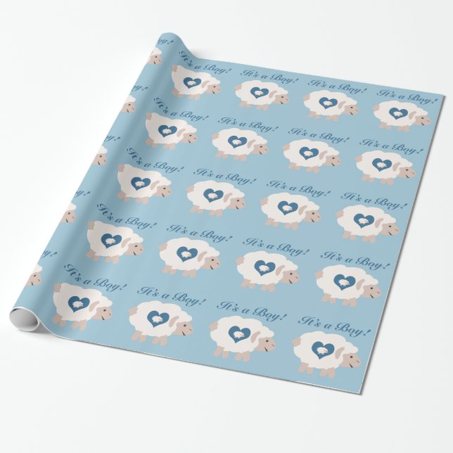 Papel De Presente É um menino! Mama Sheep (Desenrolado)