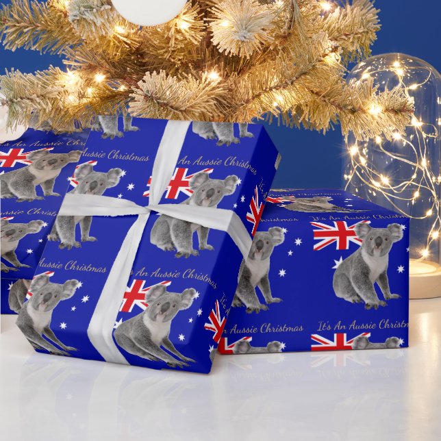 Papel De Presente É um Natal Australiano com um Coala (Feriados)