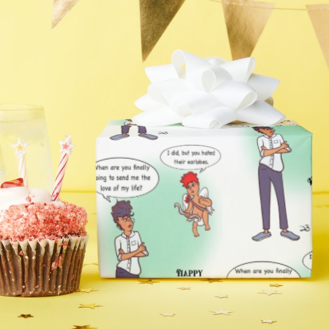 Papel De Presente Earlobe Valentine's Day Wrapping Paper (Festa de aniversário)