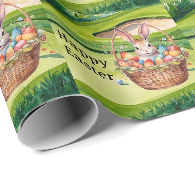 Papel De Presente Easter eggs for golfer on green grass  (Ponta do rolo)