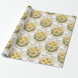 Papel De Presente Easter Personalized Christian Cross Wrapping Paper