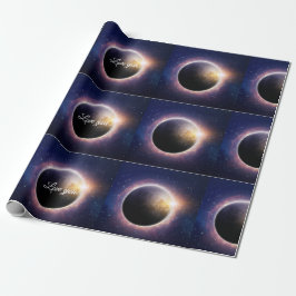Papel De Presente eclipse solar branco azul realista