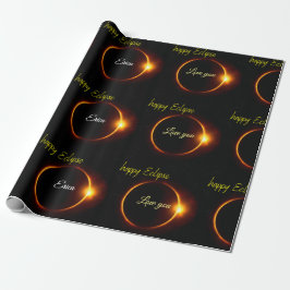 Papel De Presente eclipse solar branco preto realístico