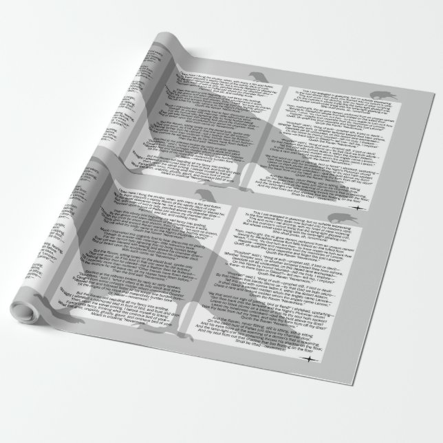 Papel De Presente Edgar Allan Poe O Raven (Desenrolado)
