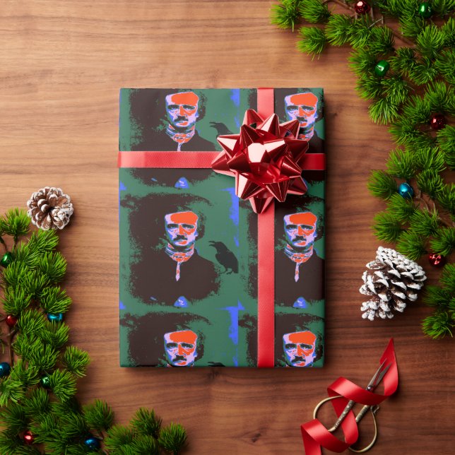 Papel De Presente Edgar Allan Poe Pop Art Wrappaper (Presente de Natal)