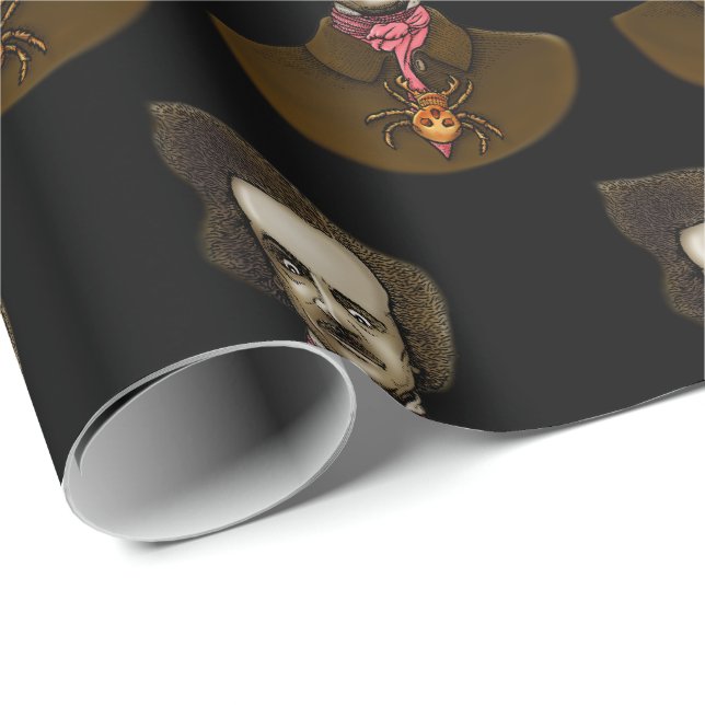 Papel De Presente Edgar com Inseto Dourado (Ponta do rolo)