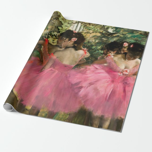Papel De Presente Edgar Degas - Dançarinas em rosa (Desenrolado)