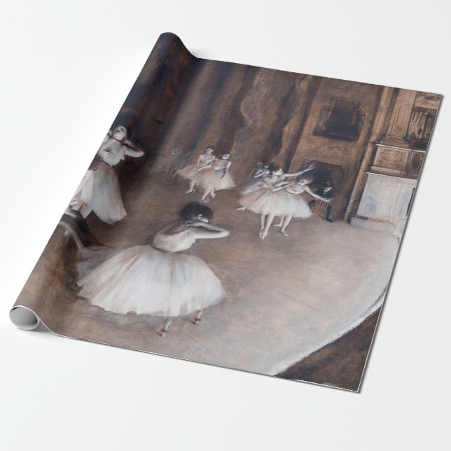 Papel De Presente Edgar Degas - Ensaio de Ballet no Palco (Desenrolado)