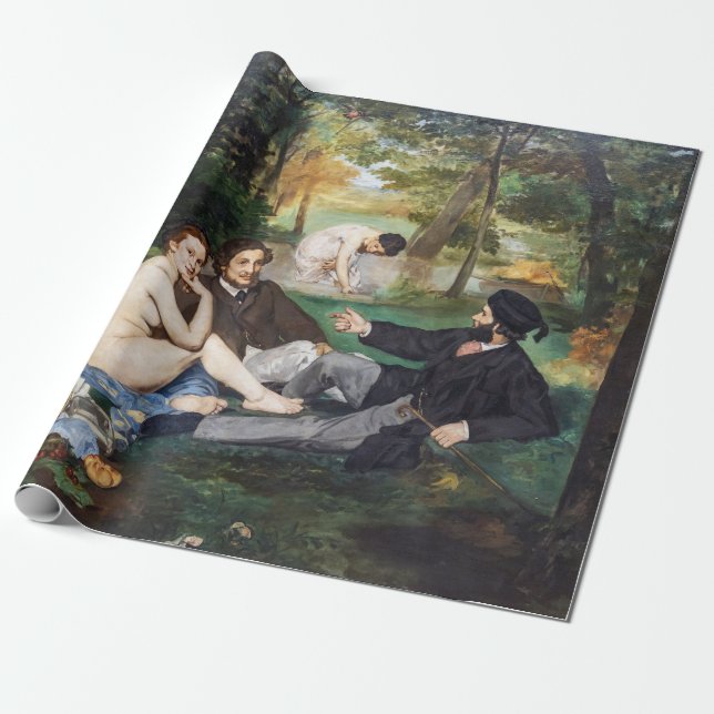 Papel De Presente Edouard Manet - Luncheon na Grass (Desenrolado)