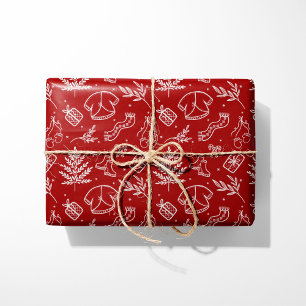 Papel De Presente Edulcorante de inverno e presente vermelho