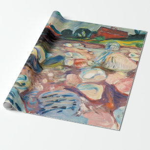 Papel De Presente Edvard Munch - Shore com Casa Vermelha