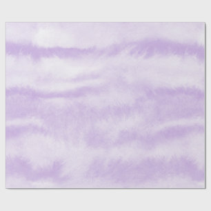 Papel De Presente Efeito de Tinta Aguada em Lavanda Pastel com Tie-D