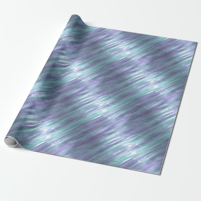 Papel De Presente Efeito Metálico Puro e Azul 2 (Desenrolado)