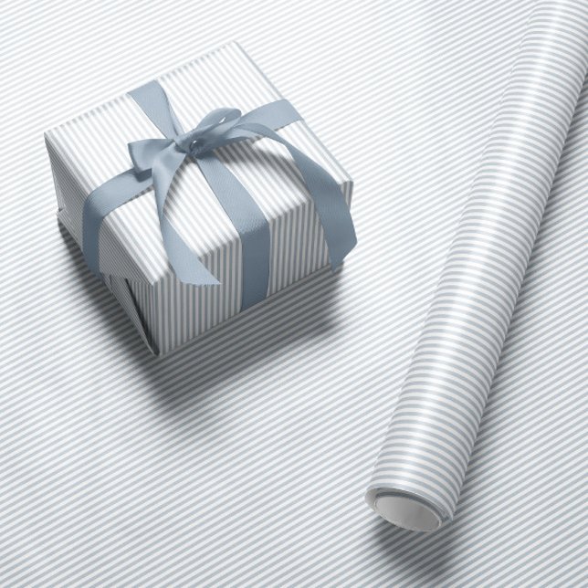 Papel De Presente efeito seersucker listra azul clássico préppy (Criador carregado)