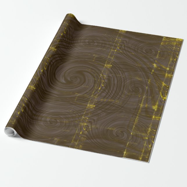 Papel De Presente Efeitos Curvos Artísticos Negros Vibentes (Desenrolado)
