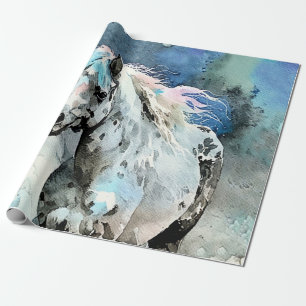 Papel De Presente Égua Appaloosa Travessa Aquarela
