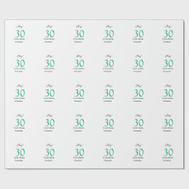 Papel De Presente Ei é o aniversário de 30 anos letra negrito verde